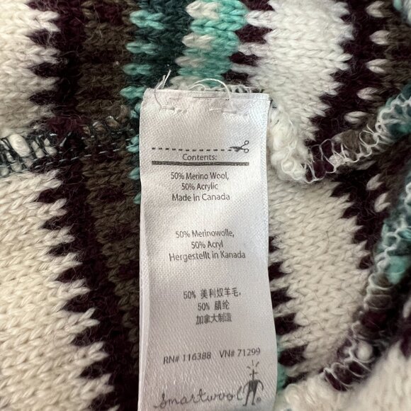 Smartwool Teal, Blue, and White Knit Beanie Cap - Merino Wool Blend - Picture 4 of 4